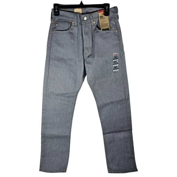 Levis 501 Original Shrink-To-Fit Button-Fly Jeans Mens Size 28x32 Light Gray - Picture 1 of 11